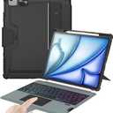 Nillkin Keyboard Case for iPad Air 13-inch (M3 2025/M2 2024), iPad Pro 12.9-inch (6th/5th/4th/3rd Gen) Rugged Case with Detachable Keyboard, Magic Trackpad, 7-Color Backlit, Portrait/Landscape, Black (12.9''/13'' for Air 13'', Pro 12.9'' 3rd-6th Gen)