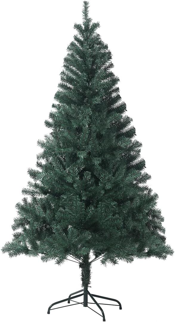 CCINEE 6ft Artificial Christmas Tree, 700 Branch Tips Green Hinged Spruce with Metal Stands, Easy Assembly, for Xmas Holidy Home Party Decoration
