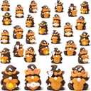Yuntau 40pcs Mini Resin Spring Flower Highland Cow Gnomes Bulk Miniature Daisy Flower Highland Cow Gnome to Hide for Landscape Outdoor Garden Shelf Kitchen Home Farmhouse Spring Decorations