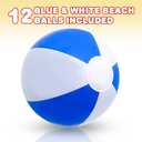ArtCreativity 16 Inch Blue & White Beach Balls for Kids, Pack of 12, Inflatable Summer Toys for Boys and Girls, Decorations for Hawaiian, Beach, and Pool Party, Beach Ball Party Favors