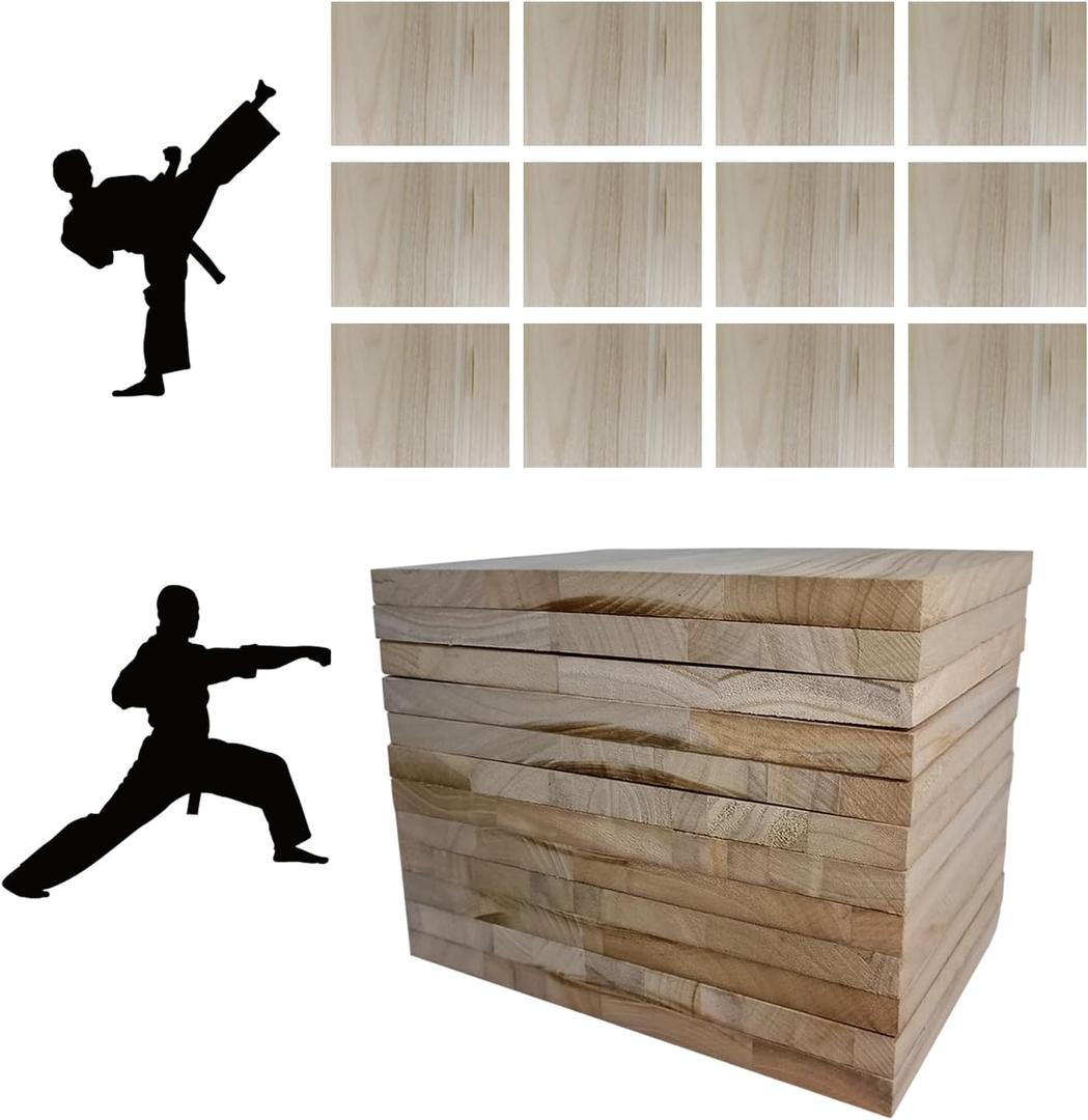 12pcs Taekwondo Karate Breaking Boards,17mm,13mm,9mm Thicknesses Breaking Boards Martial Arts,Wood Boards for Breaking,ata Taekwondo Rebreakable Boards Practice Performing for Adult.