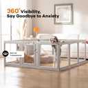 Clear Acrylic Dog Playpen Indoor, Puppy Cat Small Pet Play Pen, Pet Cat Playpen for Rabbits, Dog Fence Crate Kennel Whelping Cage (Grey, 10 Panel)