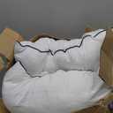 Throw Pillow Inserts Set of 2-Fluffy Square Cushions with 100% Cotton Covers-Decorative White Pillow Fillers for Sofa, Bed, Couch, Living Room, Indoor Hotel Pillows (24x24 Inch (Pack of 2)-Blue Edge)