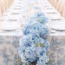 Coferset Baby Blue Hydrangea Artificial Flowers 3pcs Lifelike Faux Hydrangea Real Touch Artificial Flowers for Outdoors Home Wedding Christmas Office Party Living Room Decoration,22inch