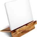 Acacia Cookbook Stand for Kitchen Counter - 12" x 12" Large Adjustable Non-Slip Acacia Wood Book Stand for Cookbooks - Collapsible for Easy Storage - Extra Large Recipe Book Holder for Kitchen Counter