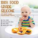 Maxdot 4 Pcs Silicone Baby Plates Toddler Suction Plates Divided Baby Dishes Cute Animal Kids Plates for Toddlers Baby Feeding Eating Supplies, Microwave and Dishwasher Safe (Multi Colors,Cute)