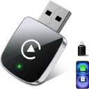 2026 Upgrade Wireless CarPlay Adapter for iPhone,2 in 1 for Apple Carplay and Android Auto Adapter,Convert Wired to Wireless, Plug & Play Mini CarPlay USB to USB-C/Type-C, Stable Control & No Delay