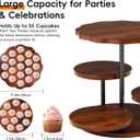 4 Tier Round Cupcake Tower Stand for 50 Cupcakes, Vintage Farmhouse Tiered Cake Tower with 360 Serving Tray for Dessert Display, Ideal for Wedding Birthday Baby Shower Tea Party Christmas