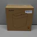 Small Bathroom Trash Can with Lid, 2.6 Gallons / 10 L Slim Plastic Garbage Bin with Pop-Up Lid, Mini Waste Basket Can Dog Proof for Kitchen, Bedroom, Office, Laundry, Toilet, Rv, White