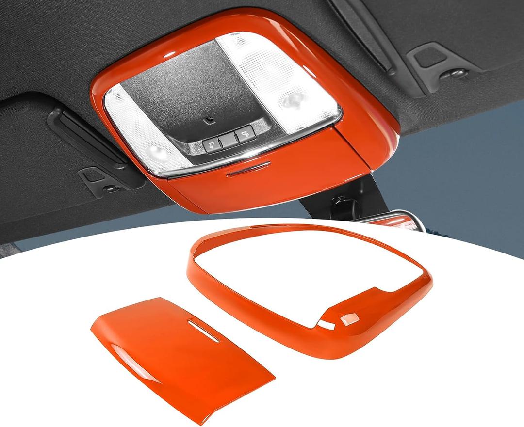 for Durango Overhead Console Panel Dome Light Cover Trim for Charger/Durango/300C 2011-Present Orange Interior Accessories 2pcs
