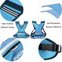 Adjustable Weighted Vest for Women & Men, 4-10lb/11-20lb/20-32lb Vest with 6 Ironsand Weights for Strength Training and Home Workout, Weight Vest with Reflective Strip for Running, Walking (Blue)