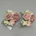 Ling's moment 2pcs Prom Wrist Corsage Artificial Flowers, Girl/Mother Corsages Wristlet Dcor for Homecoming/Wedding/Anniversary, etc. Dusty Rose