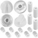 Seentech 4-Pack Control Knobs with 12 Adapters- Compatible with Oven/Stove/Range Universal Knobs Wide Application (White)