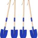 4 Pcs Detachable Kids Beach Shovels, 27" Long Kids Gardening Tools Bulk Metal Sand Shovels with Wooden Handle for Digging Shoveling Sand Snow Gardening Tools Beach Toys Gifts(Blue)