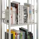 Bookshelf Storage Shelf Small Bookcase Freestanding Storage Stand for Living Room, Bedroom, Kitchen Rust Resistance, Easy Assembly Free Combination Multi-Functional Organizer (3 Tiers, White)