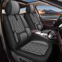 YORKNEIC Seat Covers for Honda HR-V 2016-2025 2026: 5-Seats Breathable Leather Car Seat Covers Full Set - Compatible Airbag & with Lumbar Support (5-Seat Set, Black & Grey)