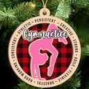 2 x Gymnastics Ornament for Girls  2-Layer Wooden Christmas Ornament for Gymnasts, Plaid Gymnastics Christmas Tree Decor, Gymnast Gifts for Girls 2025