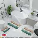 Microfiber Bathroom Rugs, Absorbent Soft Shaggy Carpet Floor Mats for Shower Tub Sink Toilet, Non-Slip Plush Carpet Floor Mats for Living Room Bedroom Kitchen ，Green，32 X 20 Inches