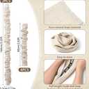 Tegeme 6 Pack Fabric Cord Cover for Electric Wire Chandelier Chain Cover Swing Chain Linen Shade with Hidden Hook Loop Closure Sleeves for Chandelier Wires Cable Swing(Beige,2×5.3ft, 4×2.6ft)