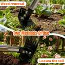 Weed Puller Tool with Long Handle, Manual Weed Remover Tool, 2 in 1 Weed Rake&Grabber and Garden Hoe, Dandelion Gardenia Heavy Duty Uprooting Tool for Yard, Lawn and Garden, 58Inch
