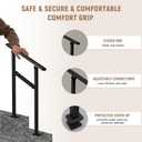 Hand Rails for Outdoor Steps,1-2 Step Railing for Stairs,Adjustable Porch Railing,Hand Rails for Seniors,Outdoor Deck Handrails for Exterior Steps,Black