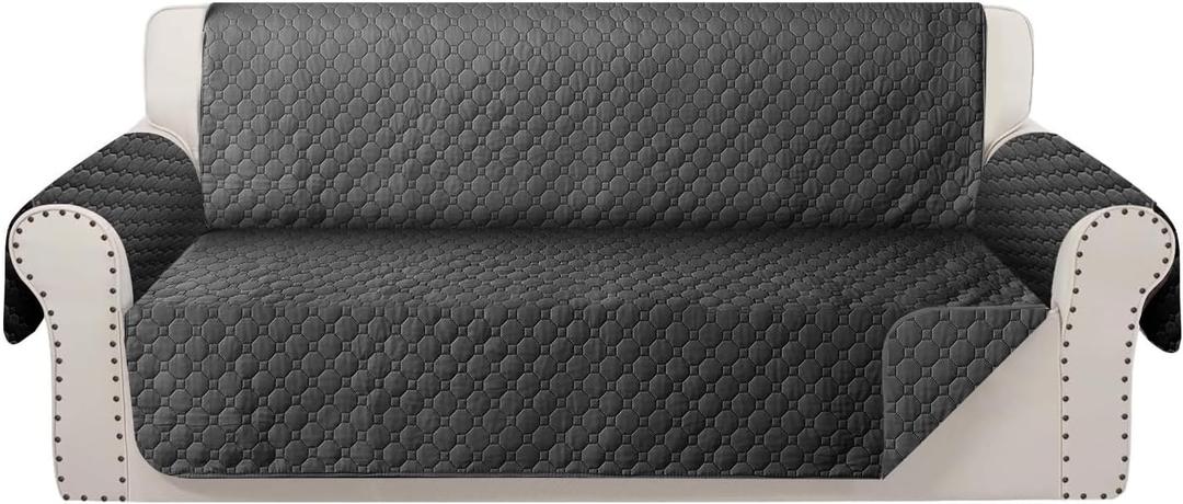 Waterproof Sofa Cover Non-Slip Couch Cover for 3 Cushion Cover Furniture Protector for Dogs Pets Washable Couch Cover Protector Sofa Slipcovers(Oversized Sofa, Black)