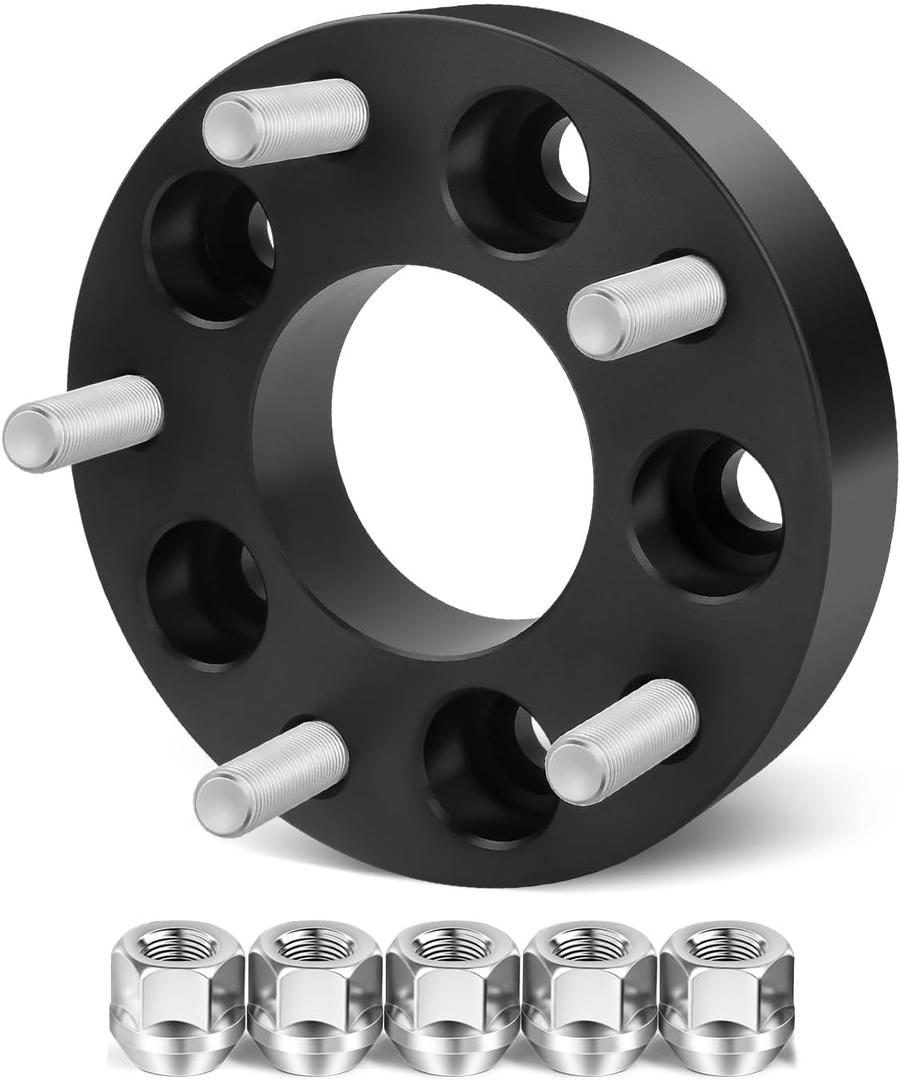 Dynofit 1Pc 5x4.5 to 5x5 Wheel Adapters for Je/ep Spare Tire Jk Wk Wj Xk Wheels on Tj Yj Kk Xj Mj Kj Zj, 5x114.3mm to 5x127mm 1.25" Forged Conversion Wheel Spacers 1/2" Thread Adapter