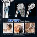 Cobbe 9-Function Shower Head with Built-in Power Spray, 1.8 GPM Water Saving ON/OFF Toggle Switch, High Pressure Handheld Showerhead with 1-Click Pause Button, Brass Bracket & 6ft Hose, Chrome