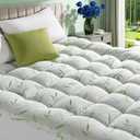 3 Inch Mattress Topper - Viscose Made from Bambu,Cooling Soft Pillow Top Mattress Pad Cover for Back Pain,Mattress Protector with 8-21 Inch Deep Pocket (Queen,60"x80")