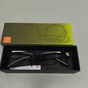 HAIXINDA Smart Glasses, Bluetooth Glasses with Color-change Lenses, Half Frame Design, Open-Ear Speaker, Intelligent Control, Hands-Free Calls, Audio Bluetooth Eyeglasses for iPhone Android Music/Work (YX01-Black)