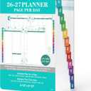 2026-2027 Planner Refills  JUL 2026 - JUN 2027 Planner Refills, Two Pages Per Day, Daily Planner 2026-2027, 5.5" x 8.4" Ring-Bound Organizer, Daily Tracker & Schedule, Coloful Tabs