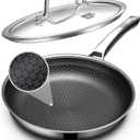 Non Stick Frying Pans 12 inch, Hybrid Frying Skillets Nonstick with Lid,non stick Stainless Steel Pans, Dishwasher and Oven-Safe Chef Pan, Induction Compatible Cooking Pan, PFOA Free Cookware