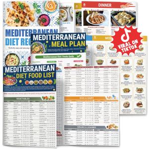 Set 3 Mediterranean Diet Chart Food List 2026, Mediterranean Ingredient Meal Plan, Serving Sizes Calories Net Carbs, Weight Loss Diet, Diabetes-Friendly, Heart Healthy, Easy Recipes for Beginners