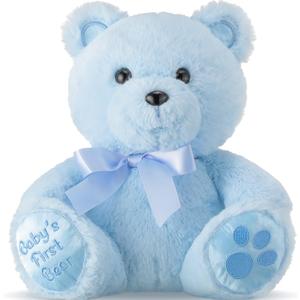 Chalyna 10 Inch Stuffed Baby's Animal First Bear Cute Doll Plush Baby Shower Party Favor Plush Toy Stuffed for Birthday Baby Shower Wedding(Blue)
