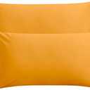 FLXXIE 2 Pack Microfiber King Pillow Cases, 1800 Super Soft Pillowcases with Envelope Closure, Wrinkle, Fade and Stain Resistant Pillow Covers, 20x36, Ginger Yellow