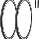 2 Pack 700x25C Bike Tire 700C 60 TPI Foldable Repalcement Bicycle Tires for Road Bicycle