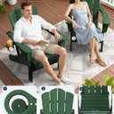 Folding Adirondack Chair with Cup Holder, Green
HDPE All-Weather Patio Chairs, Wooden Textured Lawn Chair for Poolside, Backyard, Deck, Fire Pit