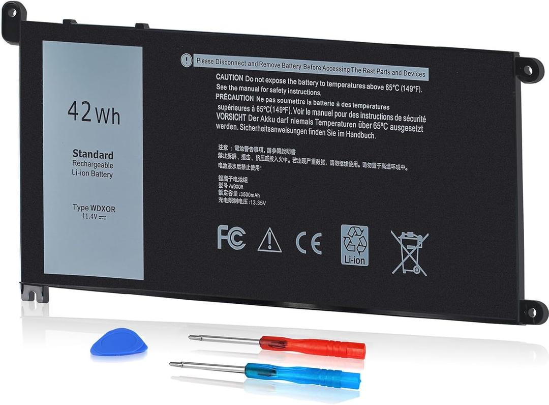 42Wh WDX0R WDXOR 11.4V Battery for Dell Inspiron 13 7375 7368 7378 5368 5378 5379 P69G 15 7573 7579 7560 7570 7569 5570 5567 5565 5568 5578 5579 5575 17 5765 5767 5770 5775 P58F P66F P75F FW8KR CYMGM