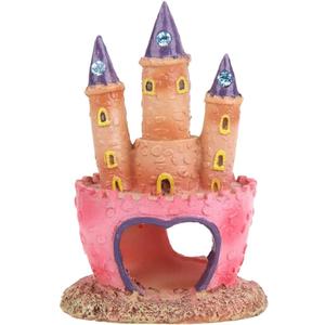3D Resin Aquarium Decoration Castle  Cartoon Fish Tank Ornament, Non-Toxic Safe for Freshwater/Saltwater Tanks, Colorful Design, Enhances Underwater Environment (Multicolor)