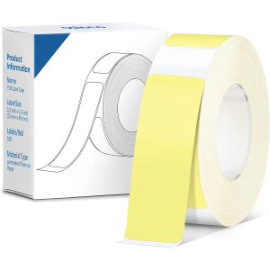 POLONO Genuine P31S Label Maker Tape, Adapted Label Print Paper, 12x40mm(0.47"x1.57"), Standard Laminated Self-Adhesive Label Tape, Label Maker Tape Refill for Home Office, 540 Labels,  Yellow, 3 Pack
