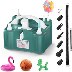 4-in-1 Balloon Pump Electric Sports Balls Electric Balloon Pump for Sports Balls All Balloons Latex Foil 260q Mylar Balloon, Air Cushion Pool Float Yoga Ball Inflator Deflator Balloon MachineGreen (Pink)