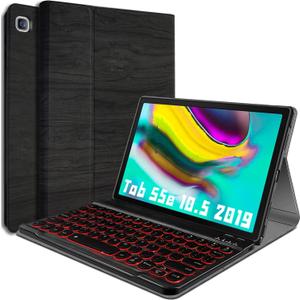 Backlit Keyboard Case for Samsung Galaxy Tab S5e 10.5 Inch 2019(SM-T720/T725/T727), 7 Color Backlights Detachable Wireless Keyboard Case Cover for Samsung Galaxy Tab S5e 10.5" 2019 (Black)