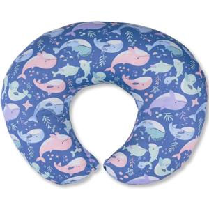Nursing Pillow, Breastfeeding Pillow with Removable Cover, Ergonomic Breast Feeding Pillow, Baby Feeding Support Pillow for Mom Easier Breastfeeding- Original Size/Whale