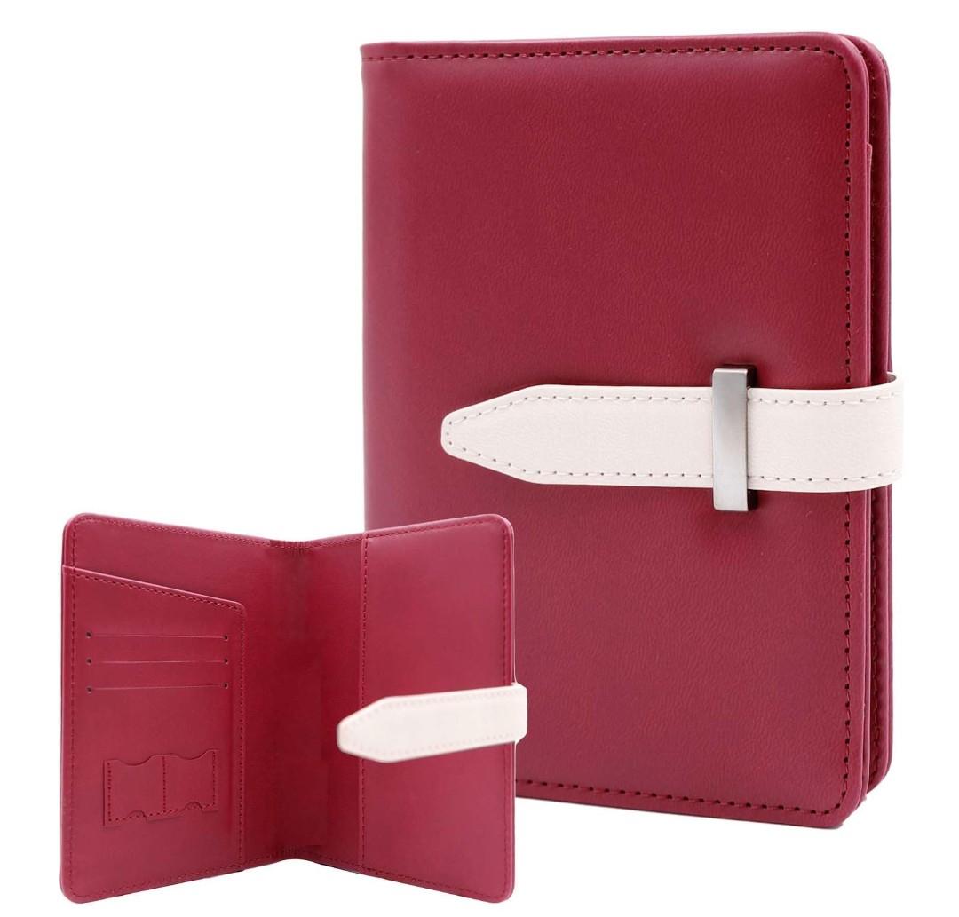 Passport Holder with Airtag for Women/Men,Airtag Passport Wallet for Travel,Cute Passport Holder Rfid Blocking,Travel Wallet for Cards Passport Cover Case (red)