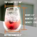 Vintage 1955 Etched 17oz Stemless Wine Glass  Happy 70th Birthday Gifts for Women Men, Cheers to Turning 70 Year Old Decorations Decor, 70th Bday Party Favors Supplies, Best Gift Ideas Her Woman 1.0