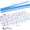 Mahjong Racks with Pushers, Blue Wooden American Mahjong Tile Pushers and Racks Set of 4, with White Printed Mahjong Racks Drawstring Bag, Mahjong Accessories (19.68 Inches), 19.68 inches x 2.55 inches x 1.06 inches