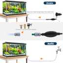 Fish Tank Vacuum Gravel Cleaner Gravel Vacuum for AquariumSiphon Aquarium Water Changer for Fish Tank with Four Faucet Adapter and Long Hose(30 Feet)