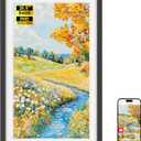 64GB Frameo 21.5" Digital Picture Frame Large 1920 x 1080 IPS FHD Touch Screen WiFi Electronic Photo Frames Share Moments from Phone Instantly Best Gifts for Parents and Grandparents Black Wood White