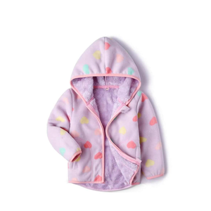 Feidoog Toddler Fleece Jacket Baby Boys Girls Hooded Zipper Long Sleeve Thick Warm Outerwear Size 3-4T