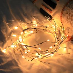 Lighted Birch Garland 6FT 48 LED Battery Operated with Timer for Christmas Fireplace Mantle Table Decoration Indoor Outdoor Use